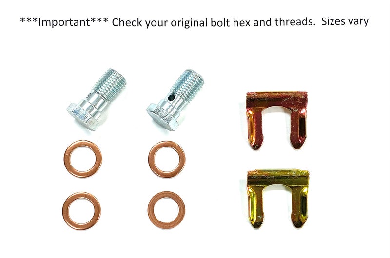 The Stop Shop Braided Stainless Brake Hose (THIS IS NOT A VEHICLE SPECIFIC HOSE, please see bullet points for fitment sizes) 15.25 Inches Long with 10mm Banjo Holes (Does Not Include Hardware) Made in USA - Image 2